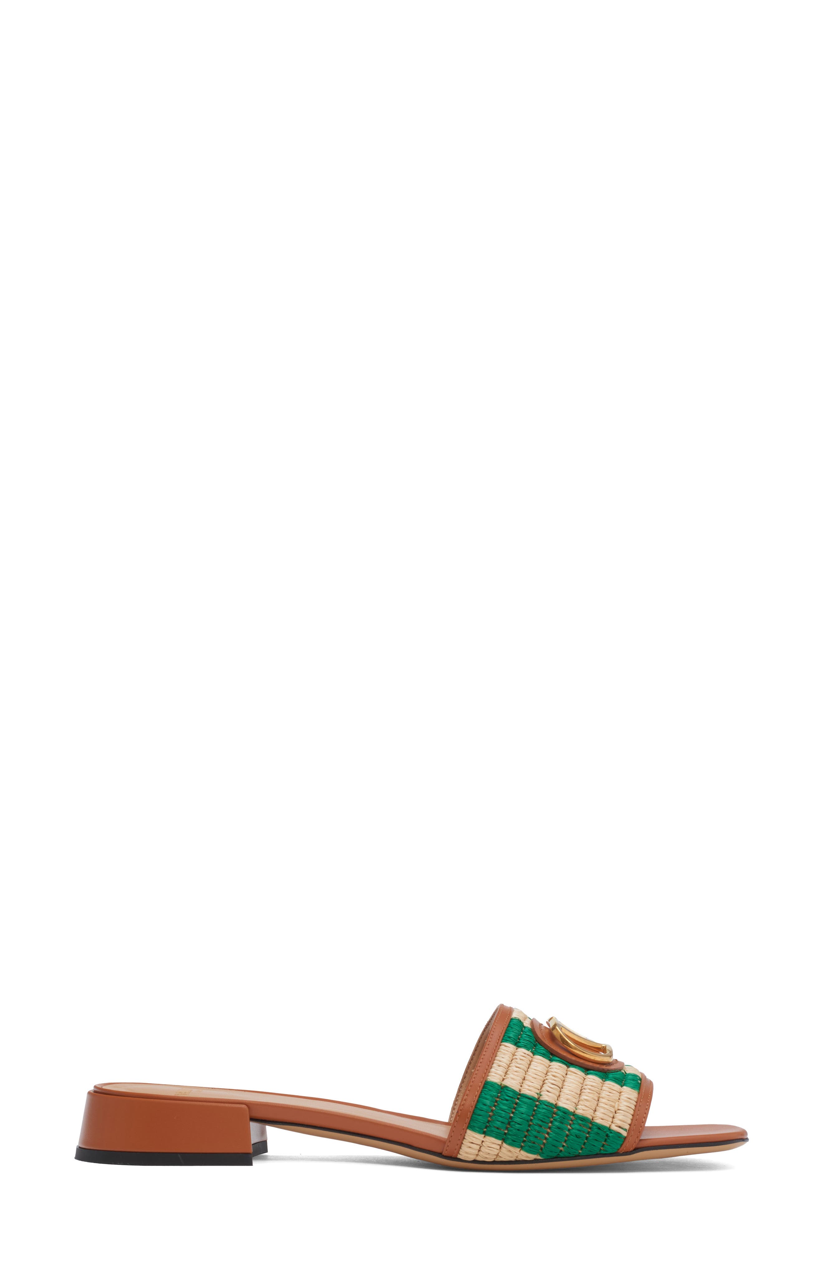 VLOGO Crochet Slide Sandal, Alternate, color, NATURAL/ GREEN/ BROWN