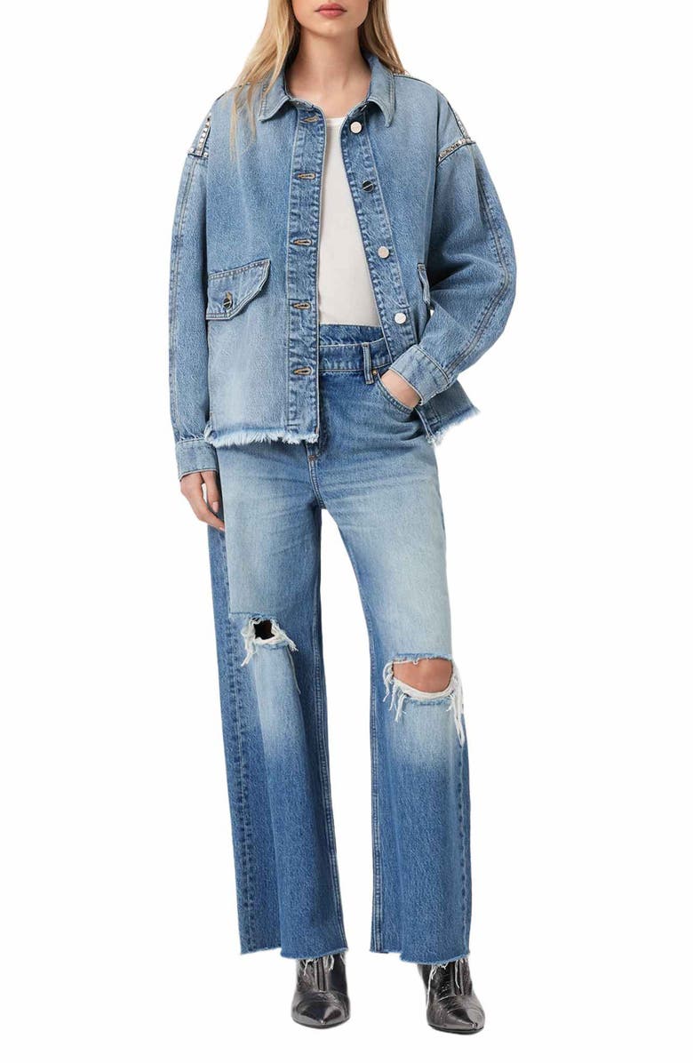 AllSaints Hettie Stud Shacket, Alternate, color, 