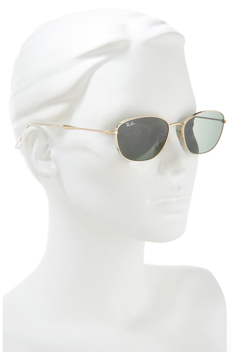 58mm Irregular Oval Sunglasses, Alternate, color, GOLD FLASH