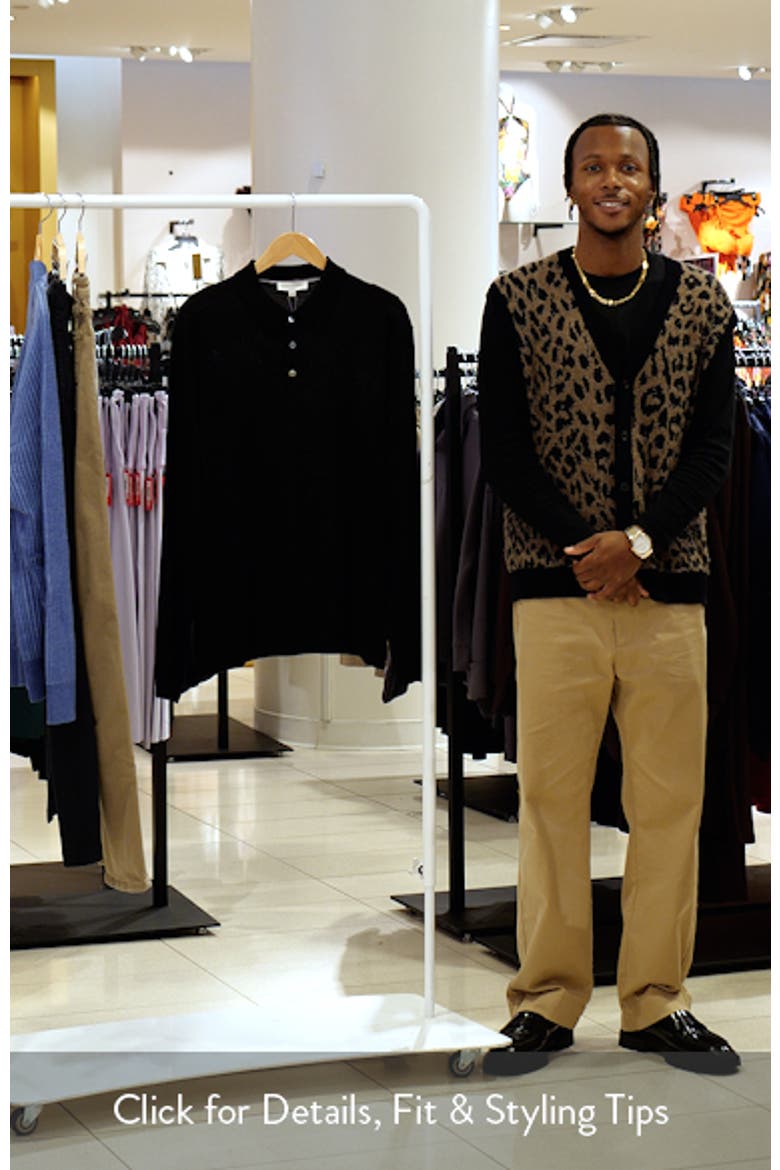 Long Sleeve Wool & Silk Polo Sweater video