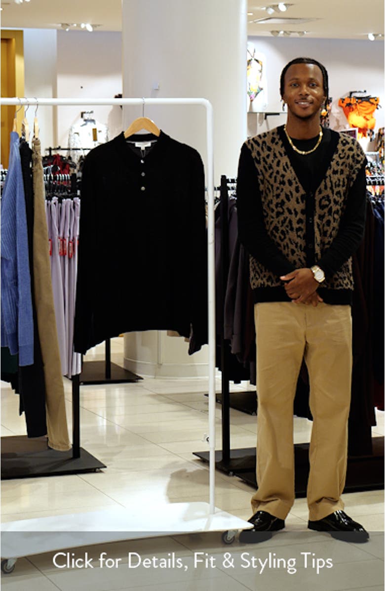 Long Sleeve Wool & Silk Polo Sweater, sales video thumbnail