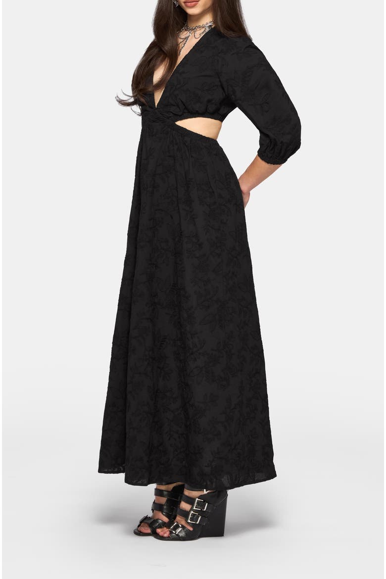 Lila Broderie Cut Out Maxi Dress, Alternate, color, Black