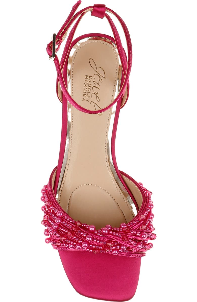 Jewel Badgley Mischka Fallon Ankle Strap Sandal, Alternate, color, Passion Pink Satin