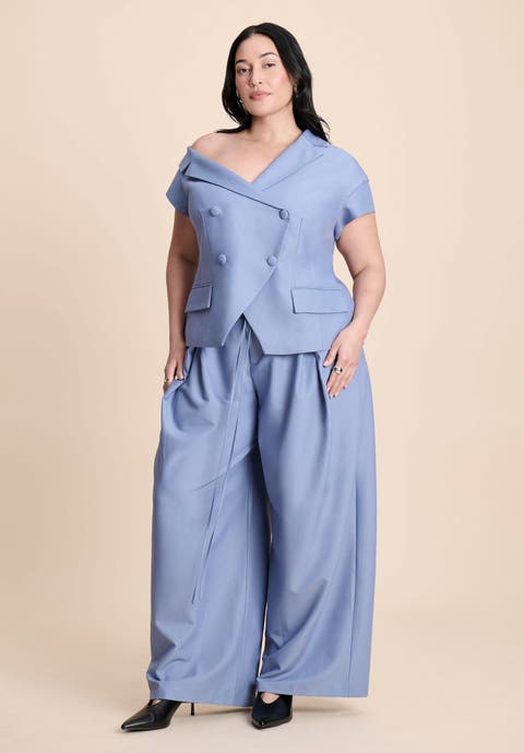 Pleat Detail Trouser With Long Belt (Plus)