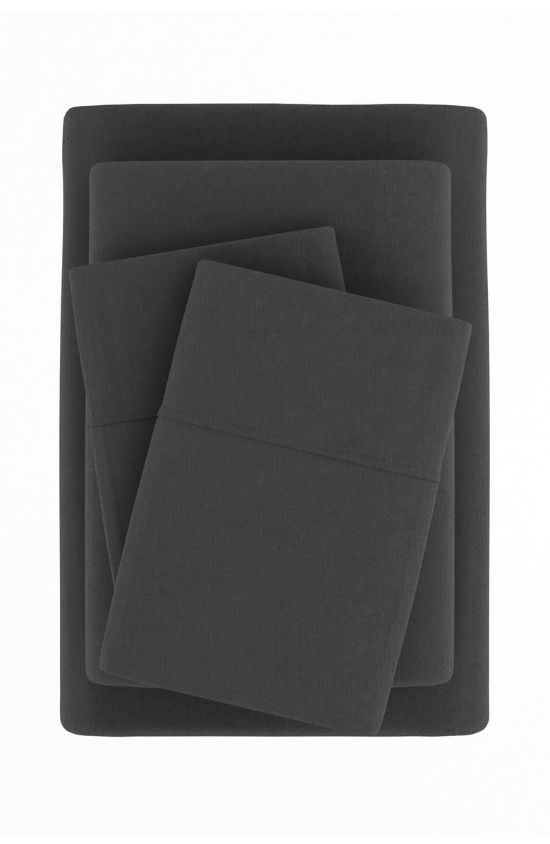 HOMESPUN Premium Cotton 4-Piece Ultra Soft Flannel Bed Sheet Set, Alternate, color, Gray