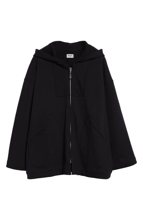 Bode Sideline Cotton Zip-up Hoodie In Black