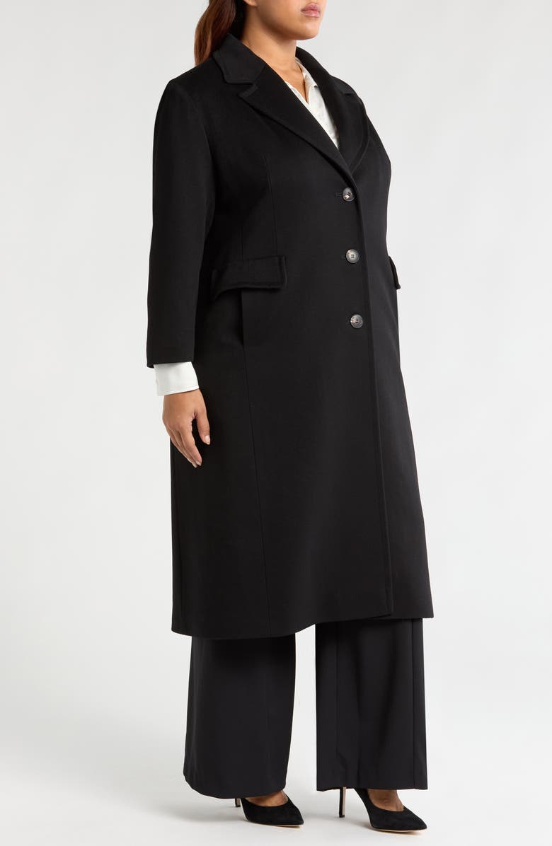 Fleurette Holland Longline Wool Coat, Alternate, color, Black