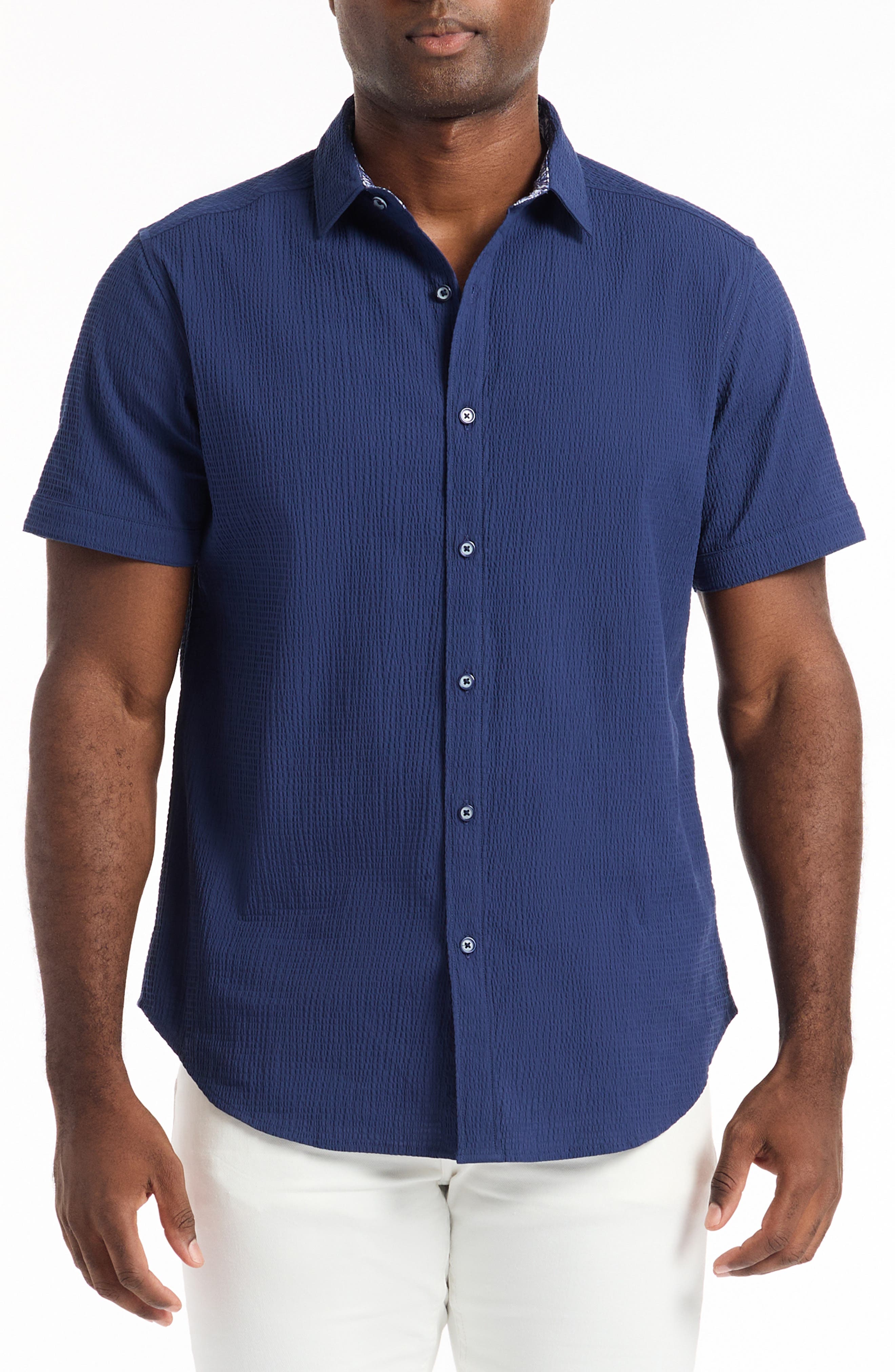 Robert Graham Harbor Short Sleeve Stretch Cotton Button-Up Shirt