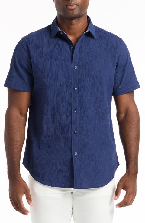 Harbor Short Sleeve Stretch Cotton Button-Up Shirt