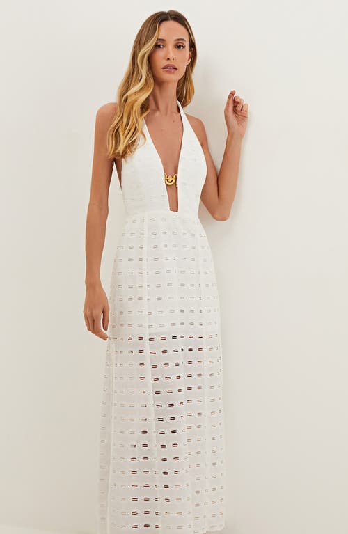Vix Swimwear Eyelet Maryse Cover-up Maxi Dress In White