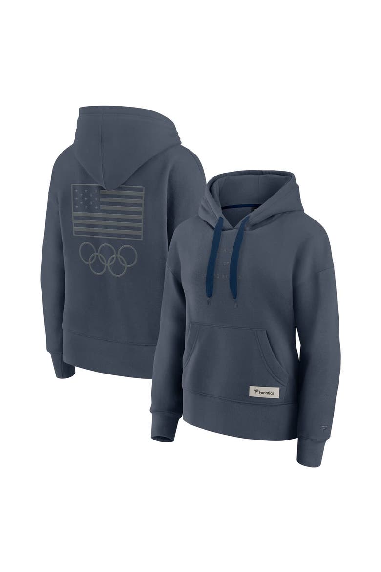 Women's Fanatics  Navy Team USA Elements Future Ground Subtle Tonal Pullover Hoodie, Main, color, Navy