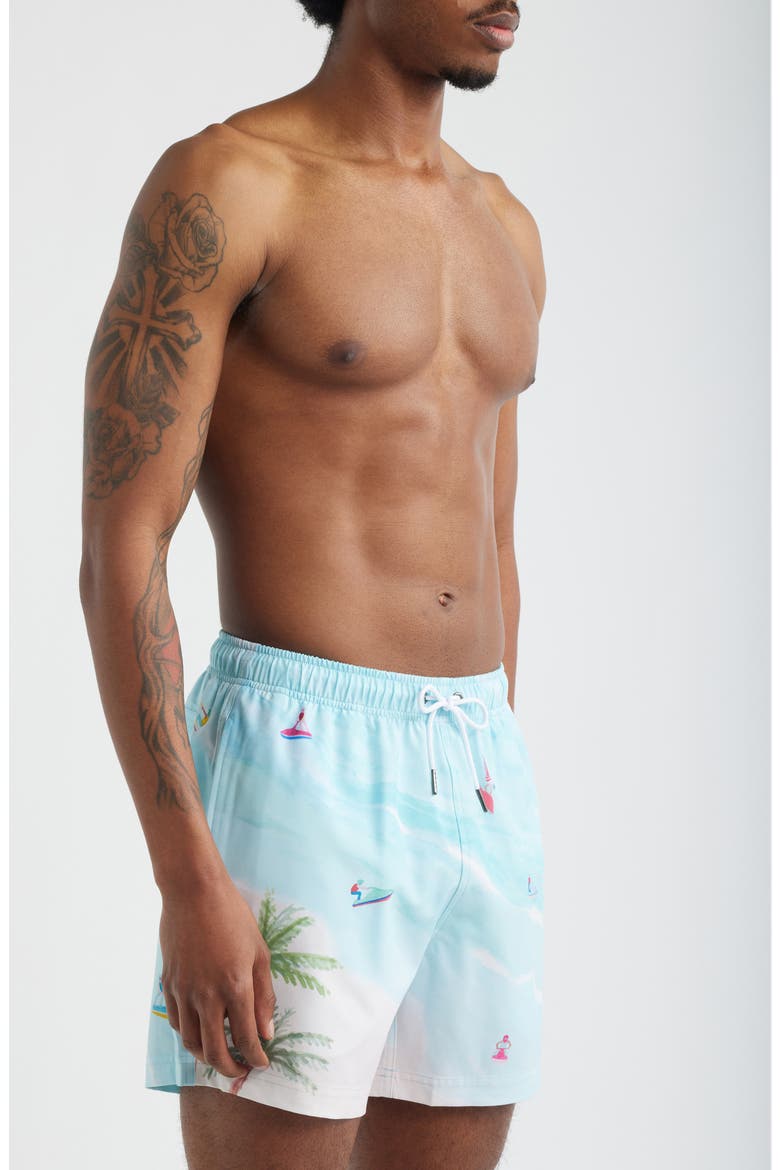 Jet Ski Island Swim Trunks, Alternate, color, BLUE