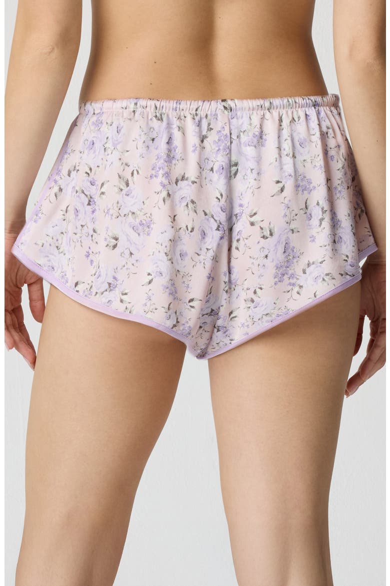 Silky Satin Sleep Shorts, Alternate, color, LAVENDER BOUQUET