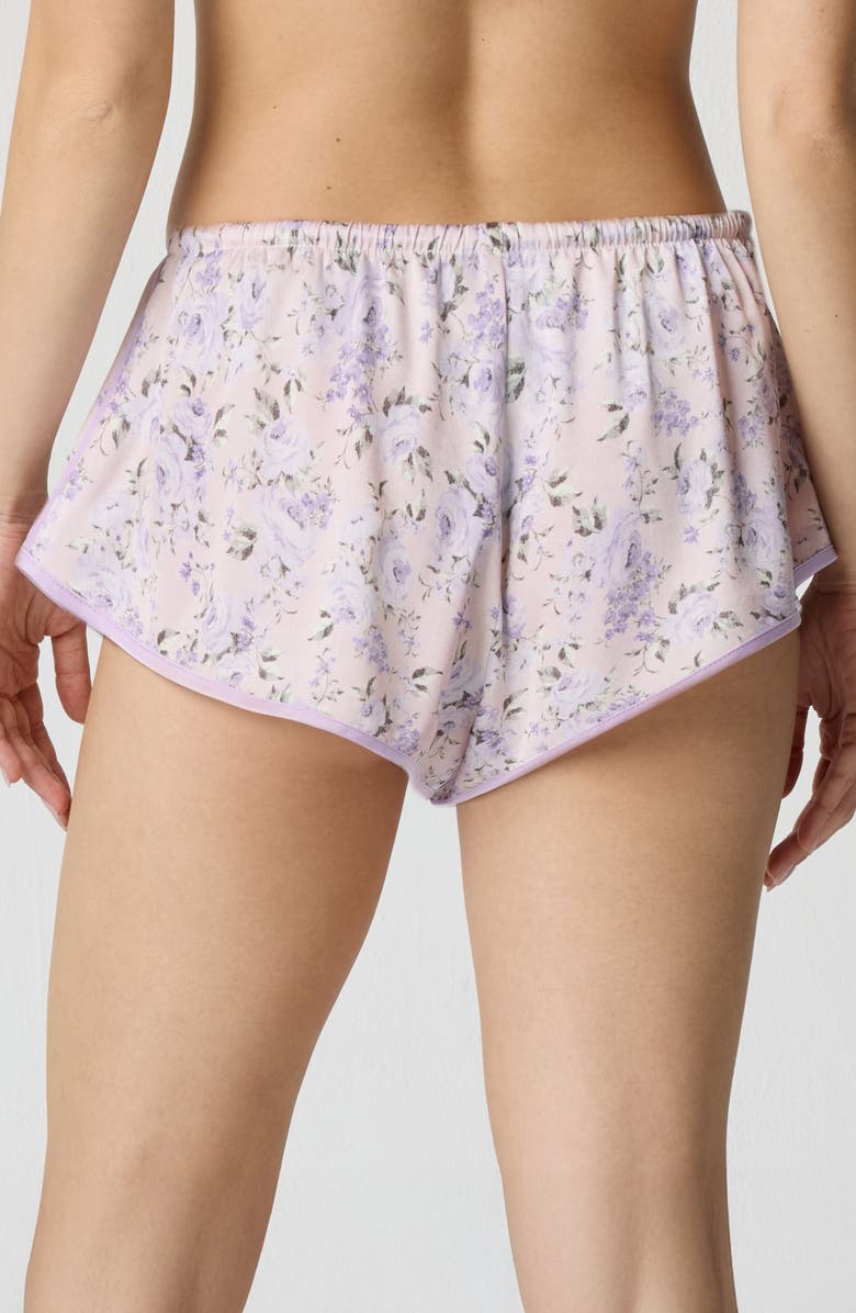 Florence by Mills Silky Satin Sleep Shorts, Alternate, color, Lavender Bouquet