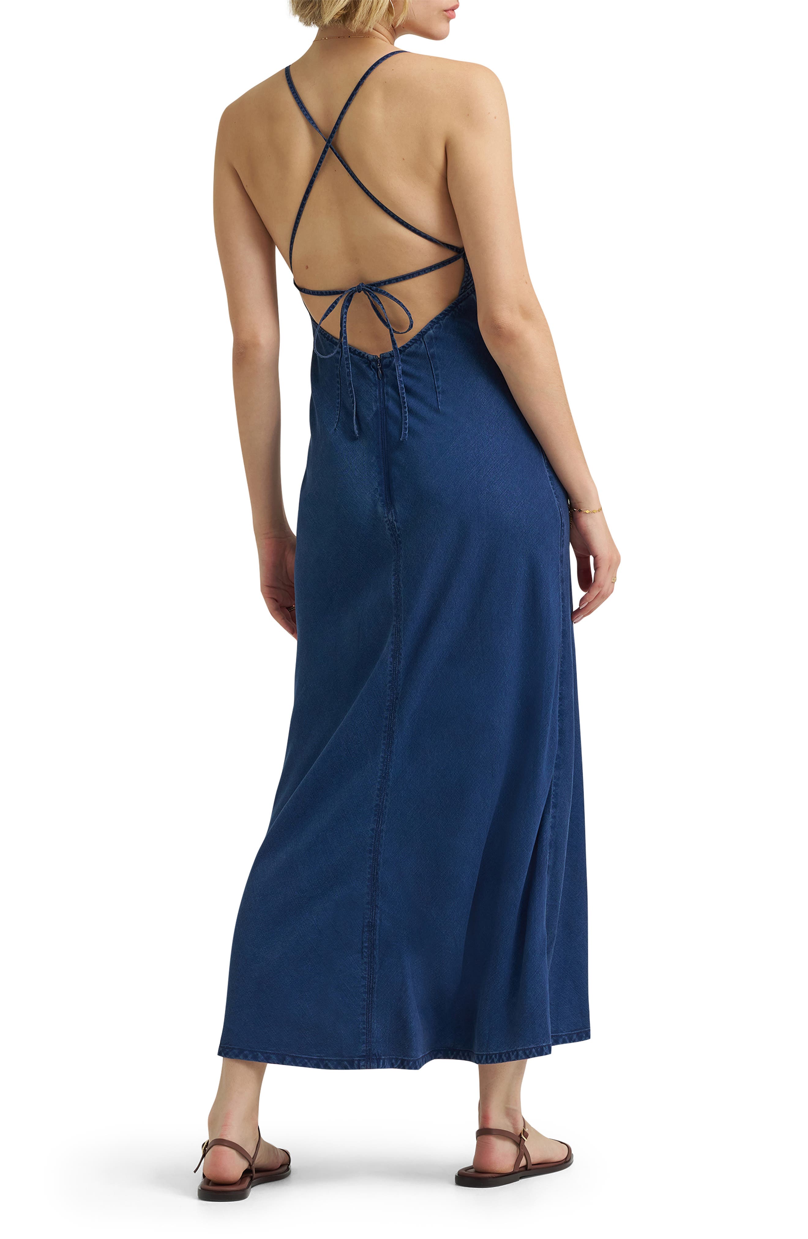 Denim Maxi Slipdress - image 2