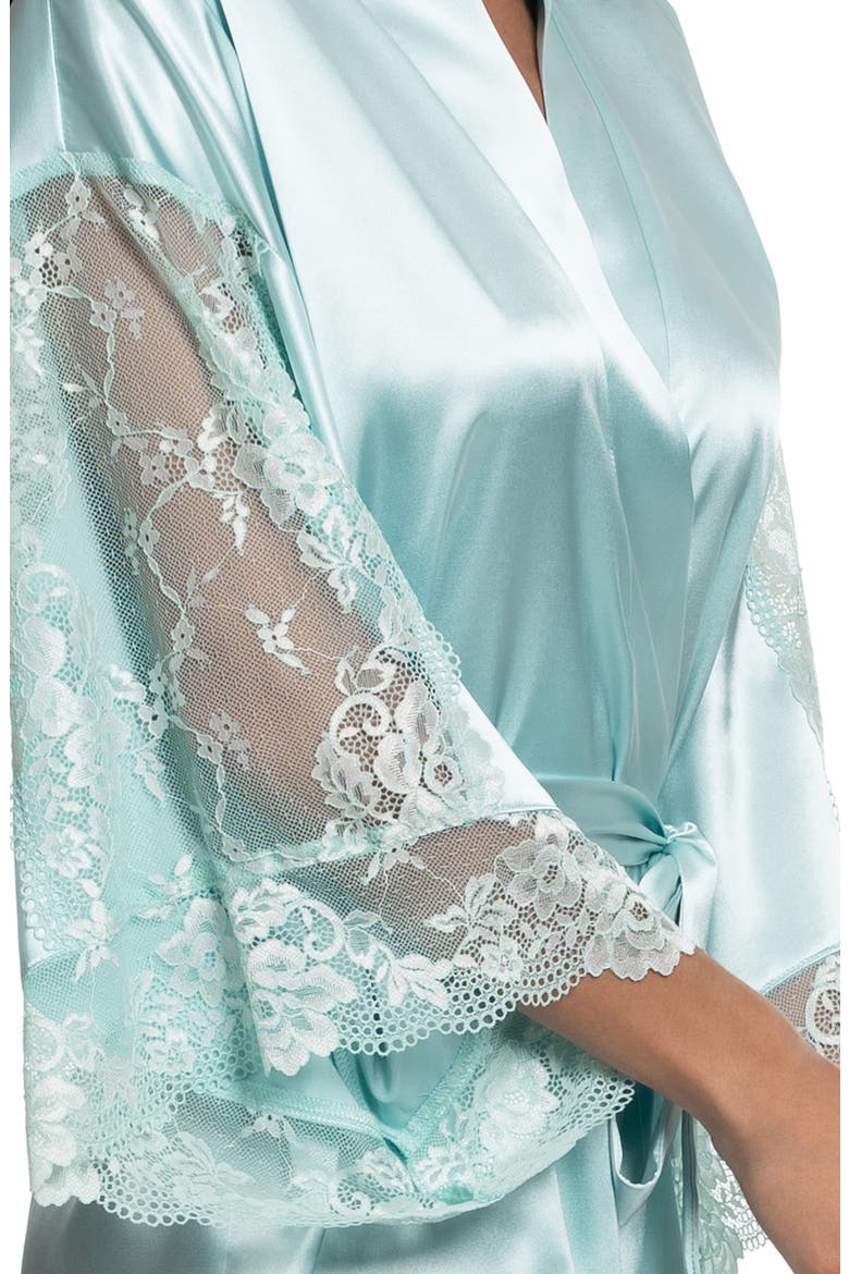 Lillie Lace Trim Satin Wrap, Alternate, color, PALE TURQUOISE