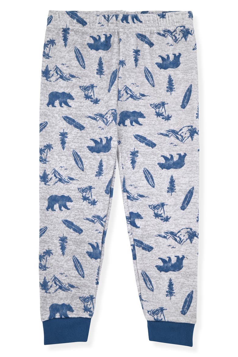 Print Fitted Two-Piece Pajamas & Socks Set, Alternate, color, GREY