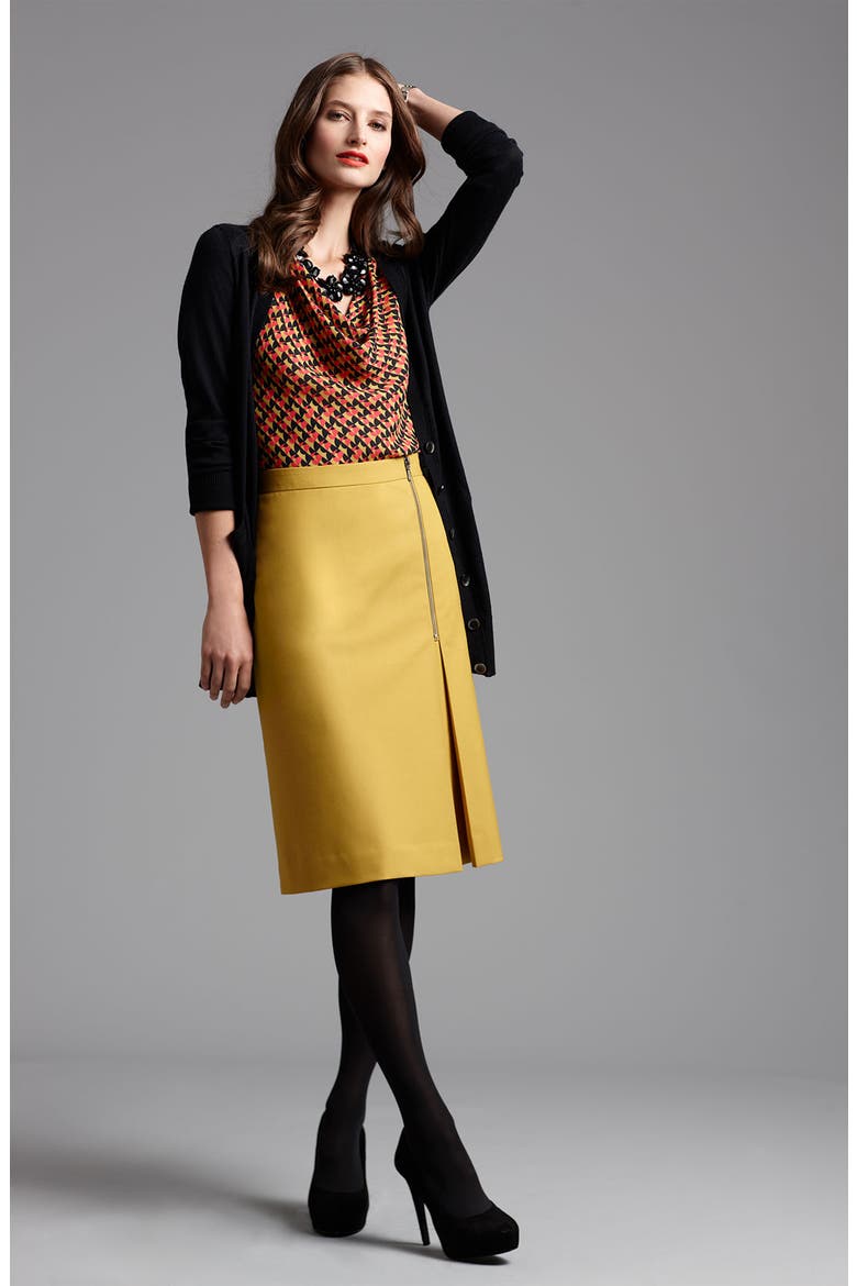 'Seta' V-Neck Cardigan, Alternate, color, BLACK