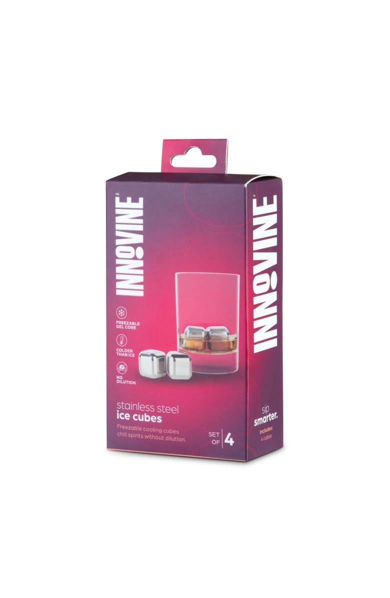 Innovine Stainless Steel Ice Cubes Set of 4, Alternate, color, Silver