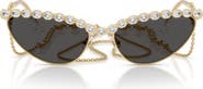 Swarovski 59mm Cat Eye Sunglasses with Chain