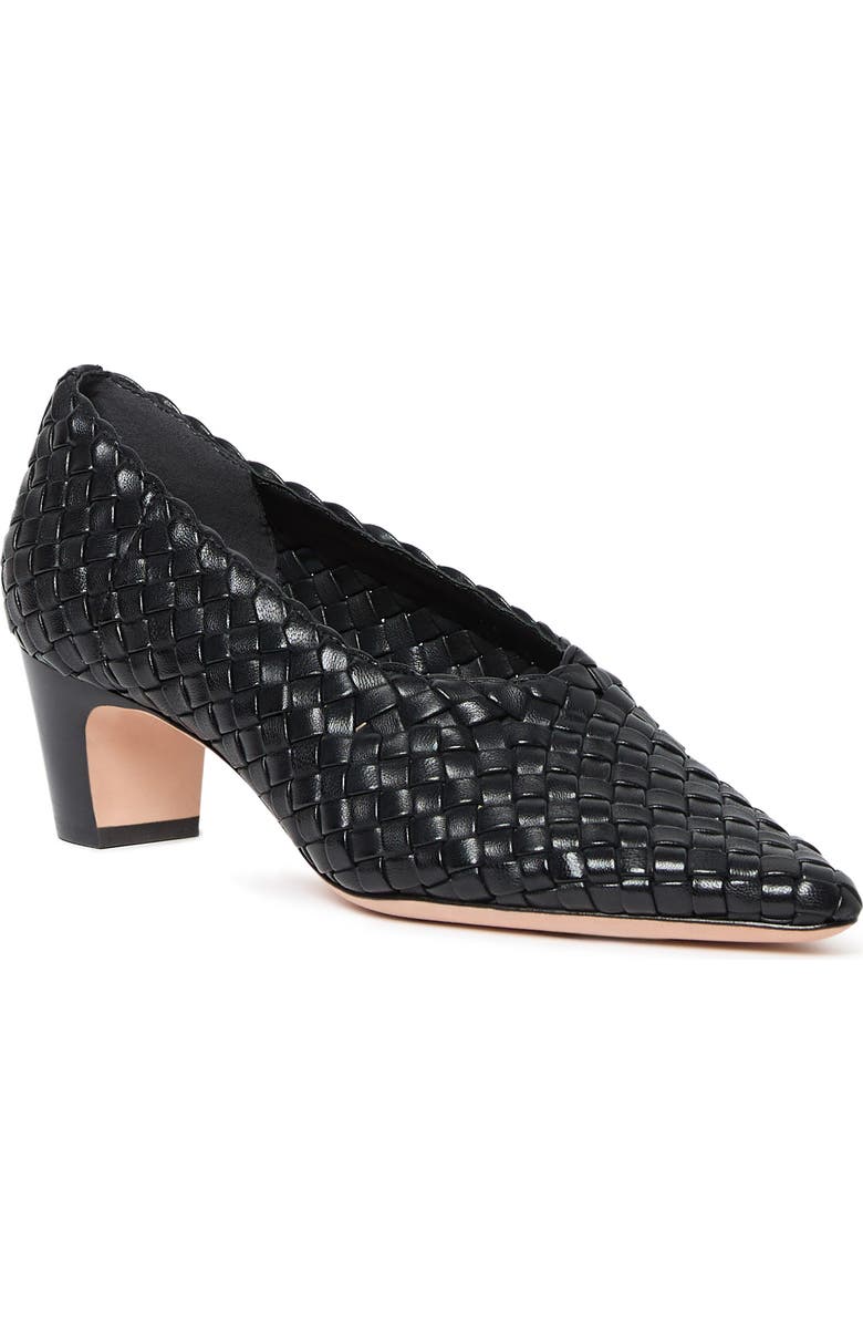 Loeffler Randall Maeve Woven Leather Pointed Toe Pump, Main, color, Black