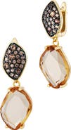 SAVVY CIE JEWELS Carved Stone Pavé Drop Earrings