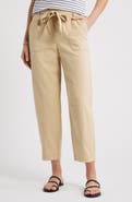 Caslon® Tie Waist Tapered Leg Utility Pants