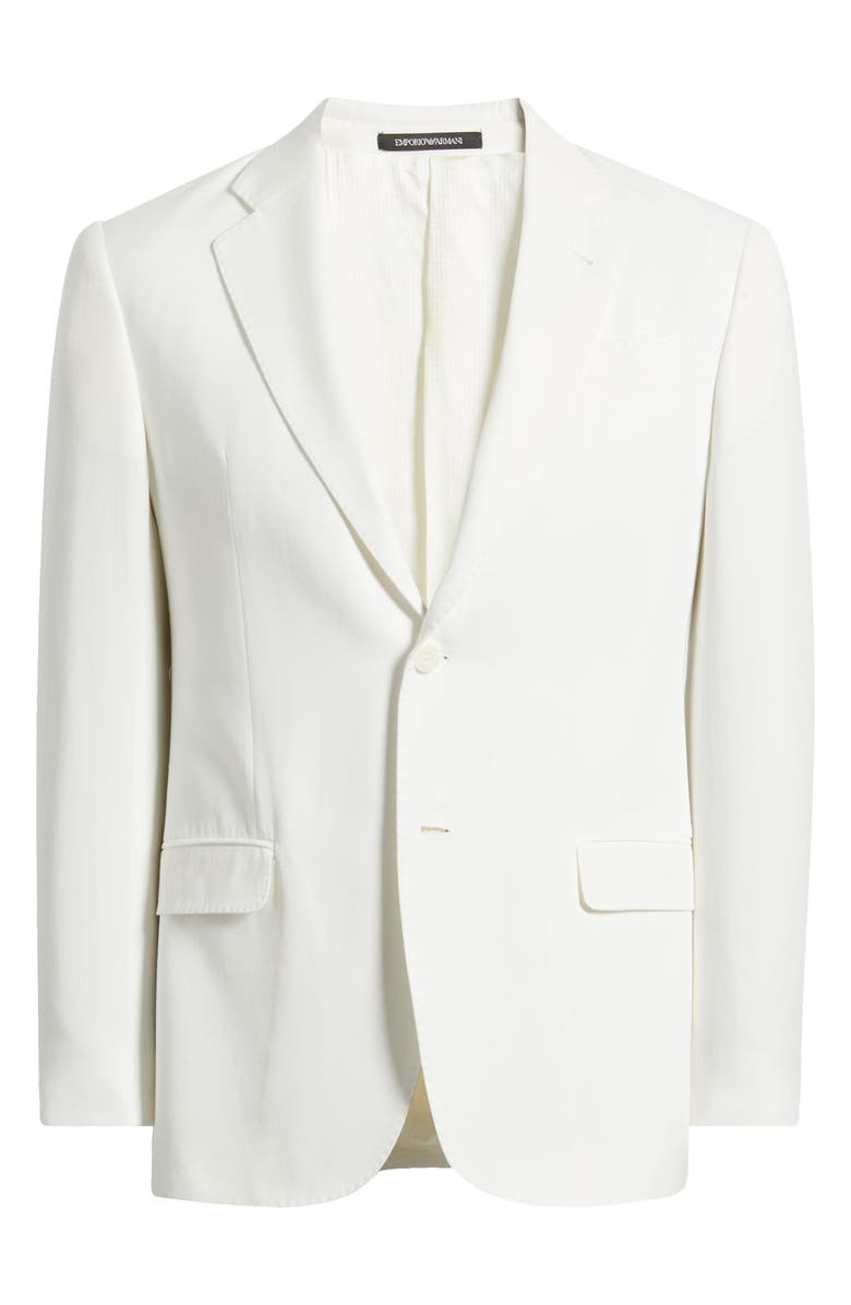 Emporio Armani White Suit Jacket, Main, color, Off White