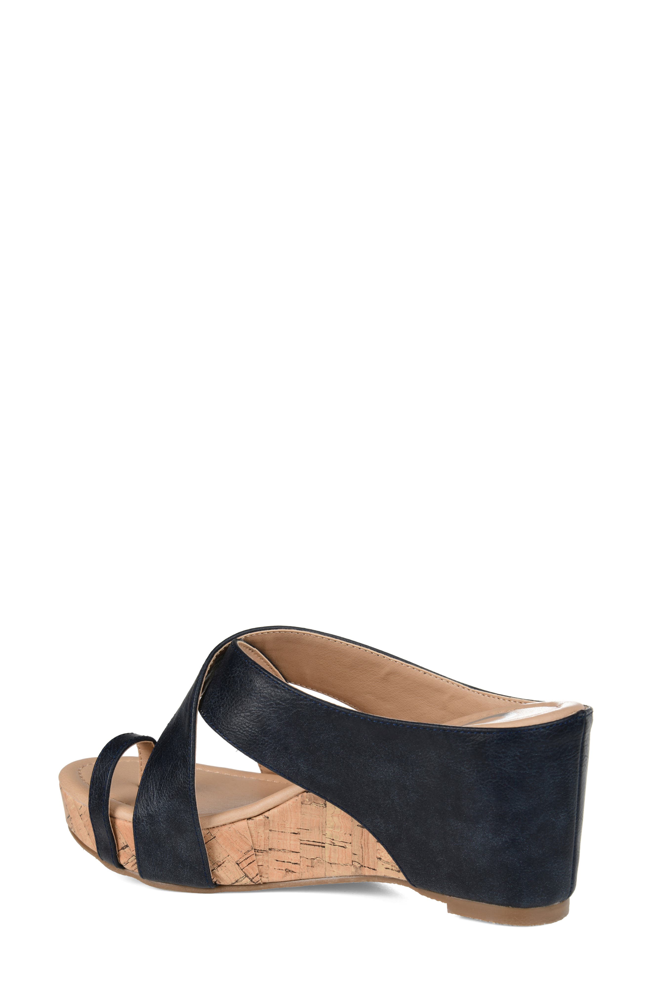JOURNEE Rayna Wedge Sandal, Alternate, color, NAVY