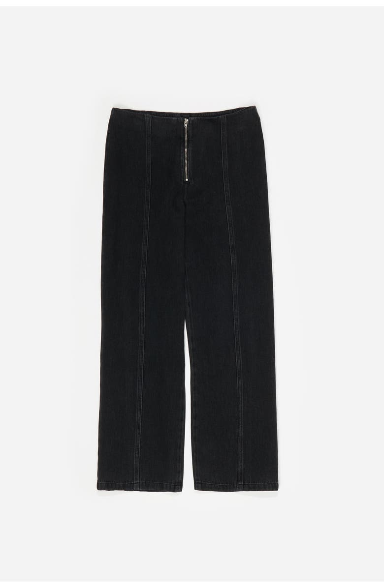 Bimba y Lola Straight Trousers, Main, color, Washed Black