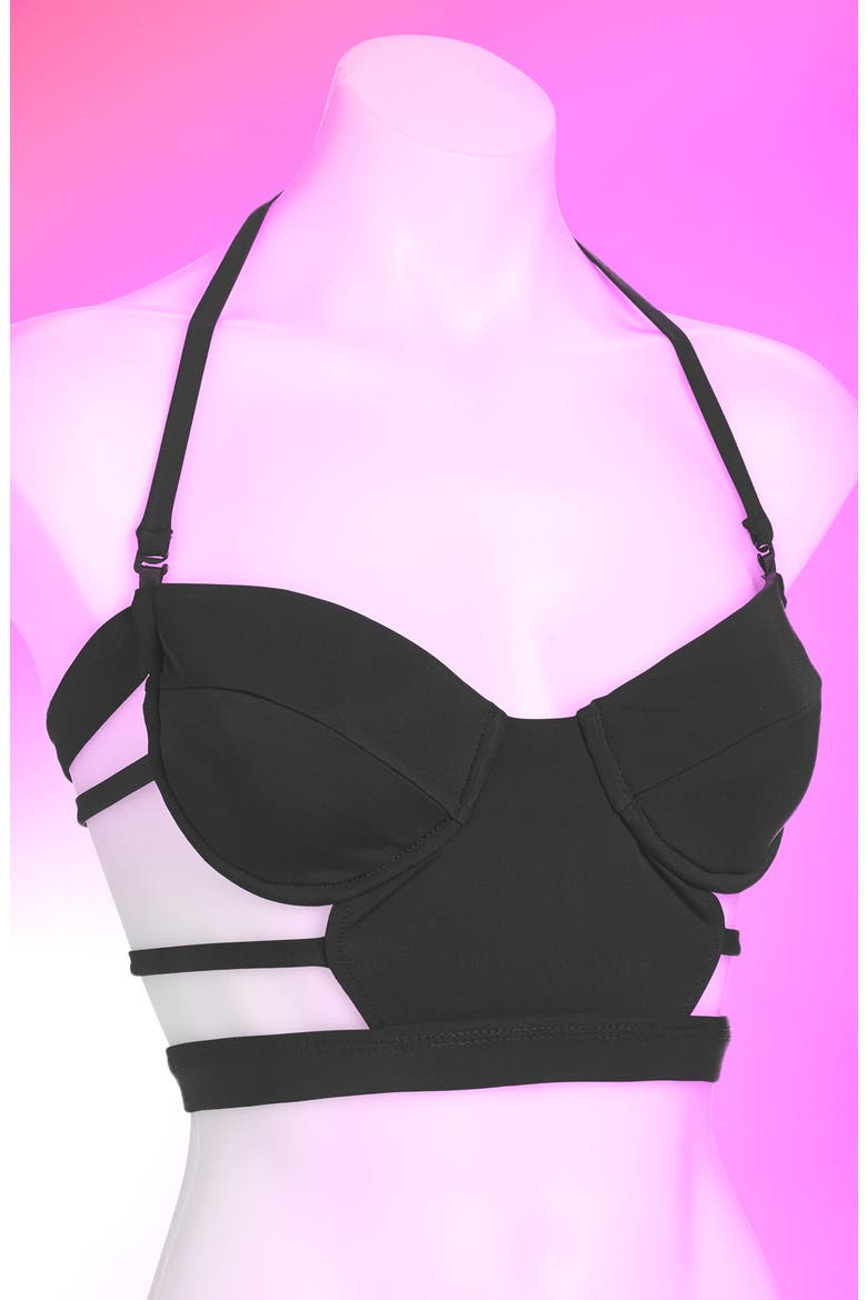 Sport Bustier Top, Main, color, BLACK