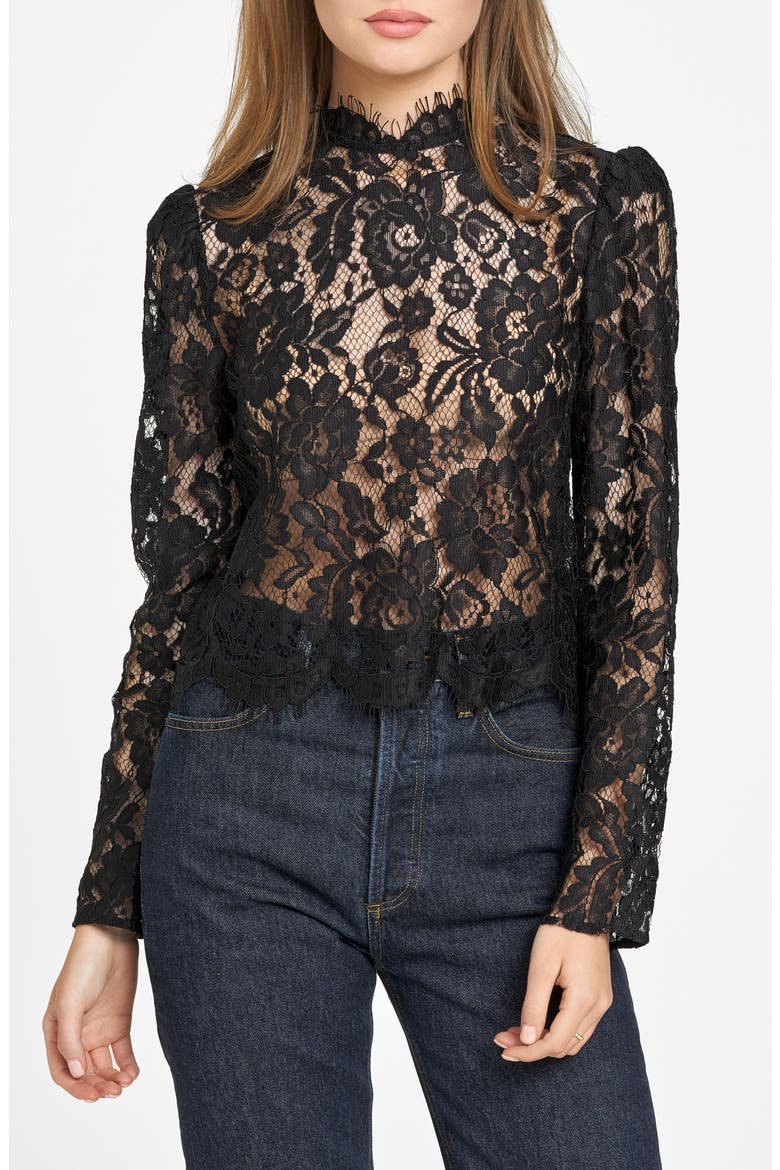 Nell Lace Top, Main, color, BLACK