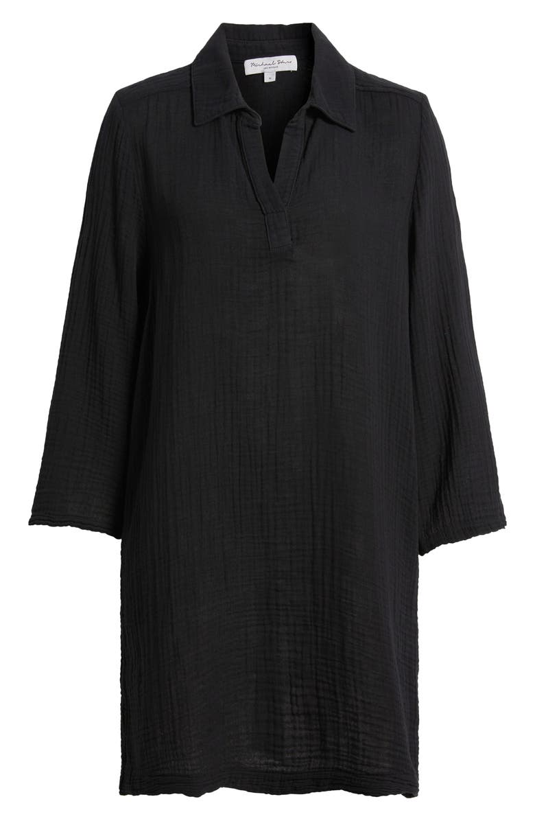 Michael Stars Long Sleeve Gauze Tunic Dress, Alternate, color, 