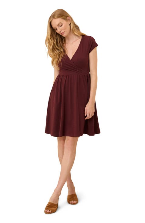 Organic Cotton Fit & Flare Crossover Dress