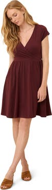 Pact Organic Cotton Fit & Flare Crossover Dress