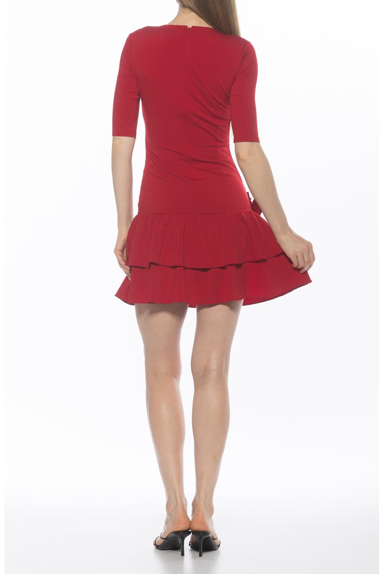 Mars Tiered Minidress, Alternate, color, BURGUNDY