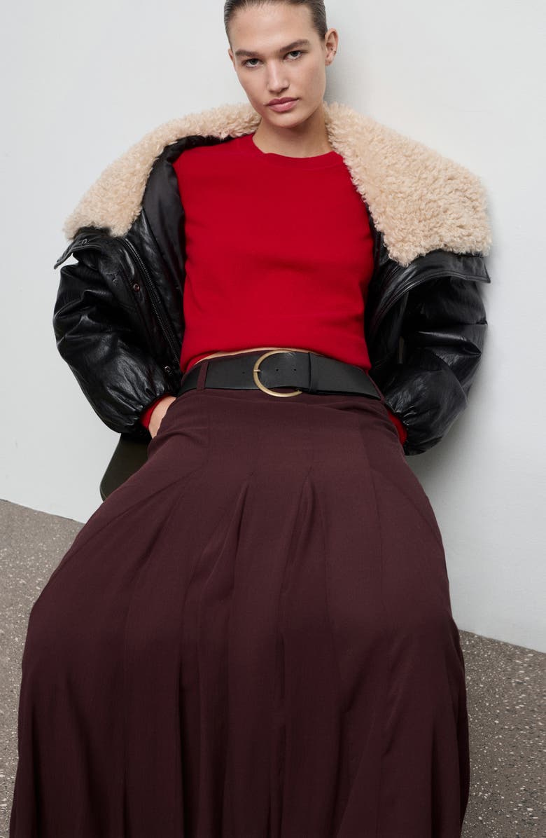 MANGO Selection Crewneck Cashmere Sweater, Alternate, color, Red