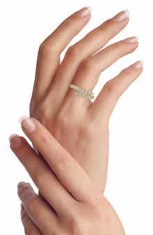 CZ by Kenneth Jay Lane Baguette Cubic Zirconia Bypass Ring