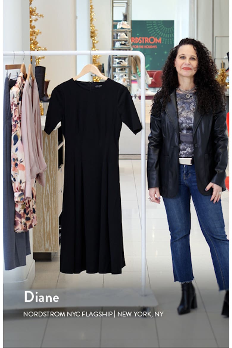 Double Pleat A-Line Midi Dress video