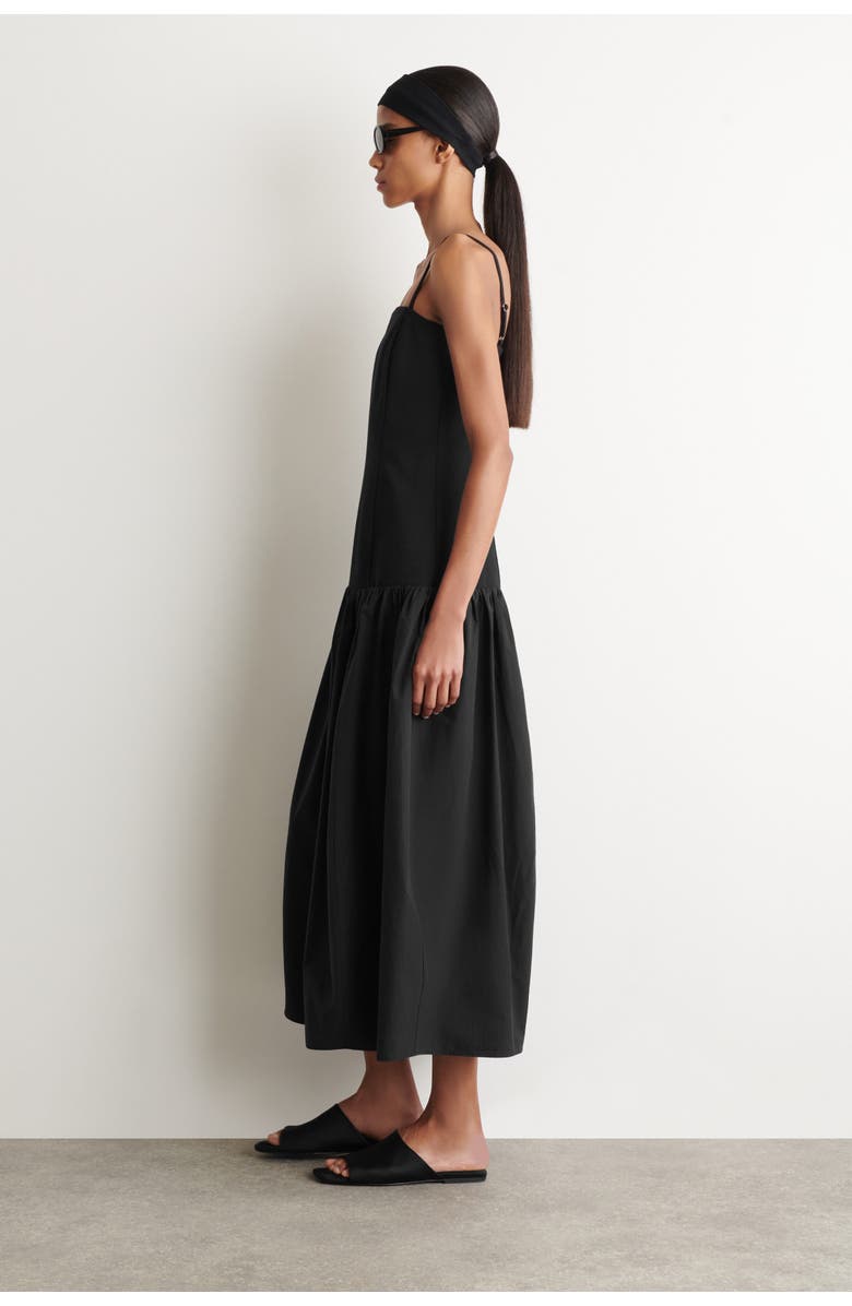COS Sculpted Dropped-waist Midi Dress, Alternate, color, Black