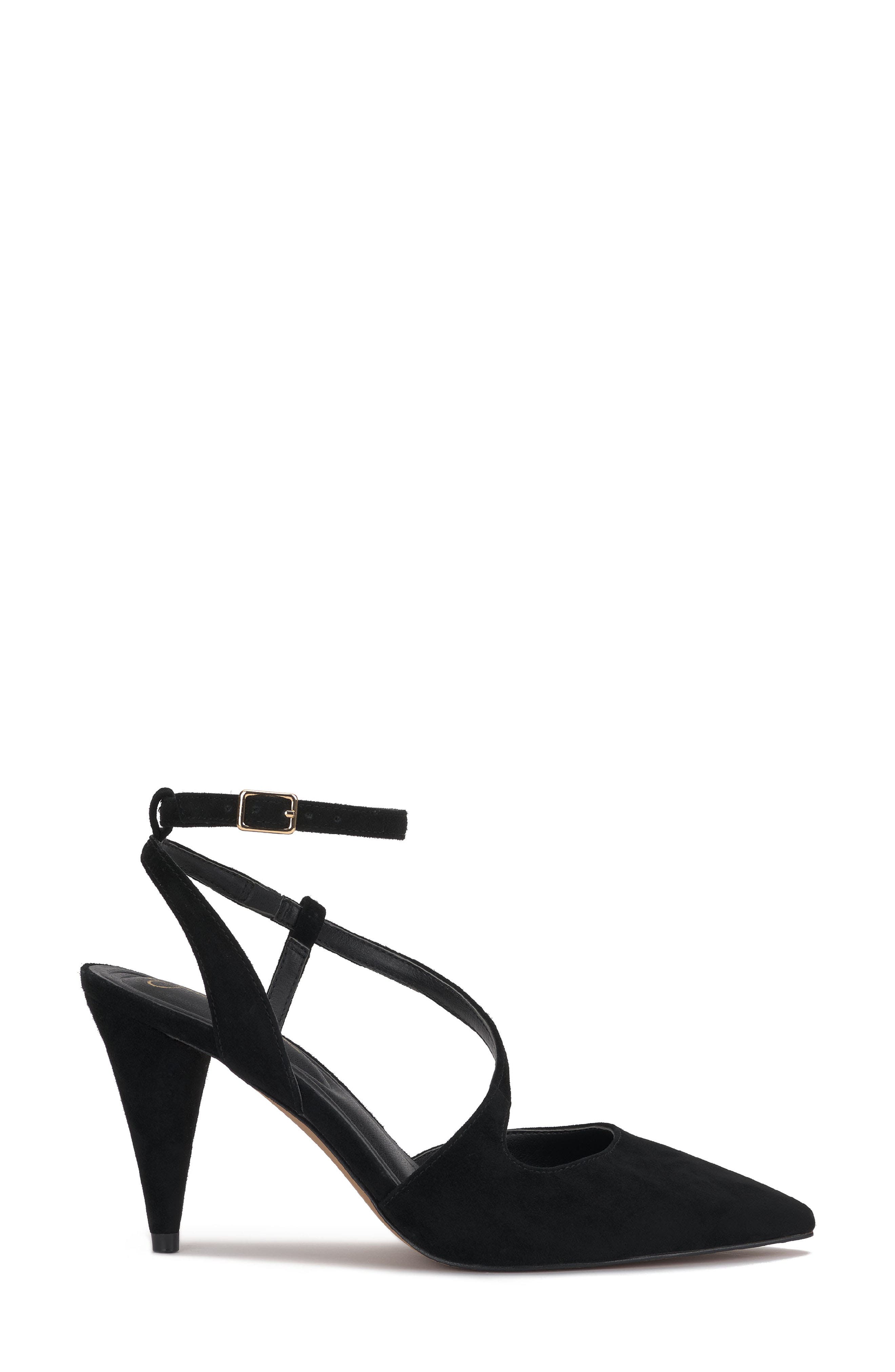 Maggie Ankle Strap Pointed Toe Pump, Alternate, color, BLACK