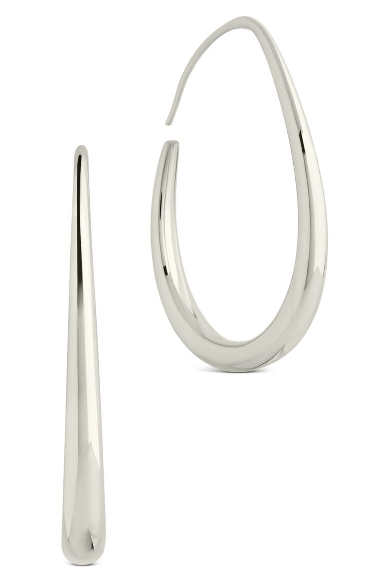 Rosabel Threader Hoop Earrings, Main, color, SILVER