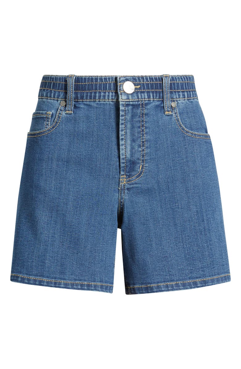 1822 Denim High Waist A-Line Mid Thigh Denim Shorts, Alternate, color, Iman