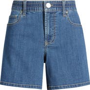 1822 Denim High Waist A-Line Mid Thigh Denim Shorts