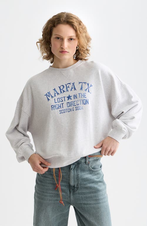 Scotch & Soda Oversize Graphic Cotton Sweatshirt In White