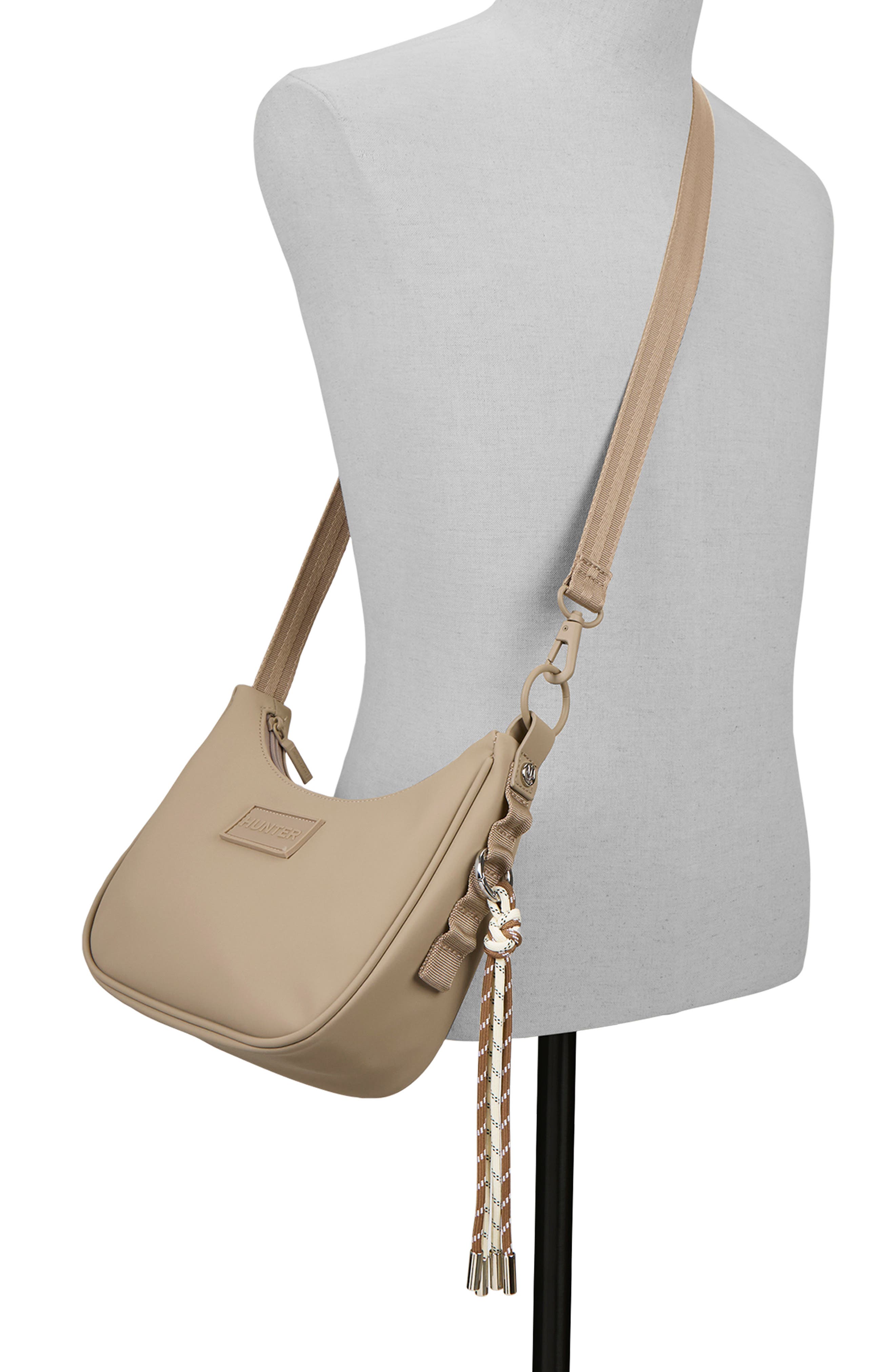 Loop Back Faux Leather Shoulder Bag, Alternate, color, LATTE MATTE SMOOTH