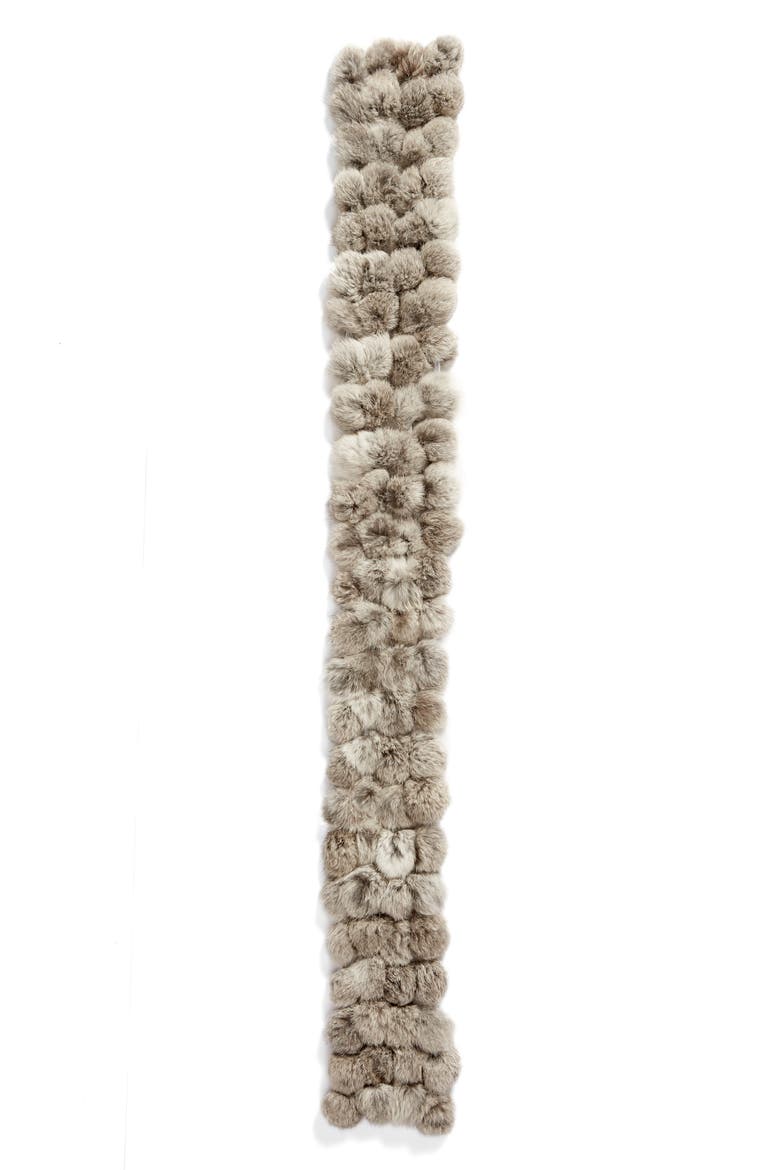 Genuine Rabbit Fur Scarf, Alternate, color, GREY