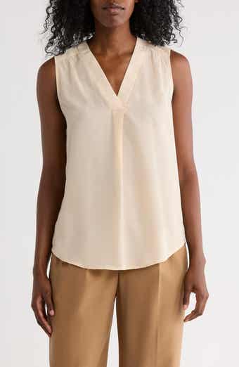 matty m. V-Neck Sleeveless Pleat Front Top