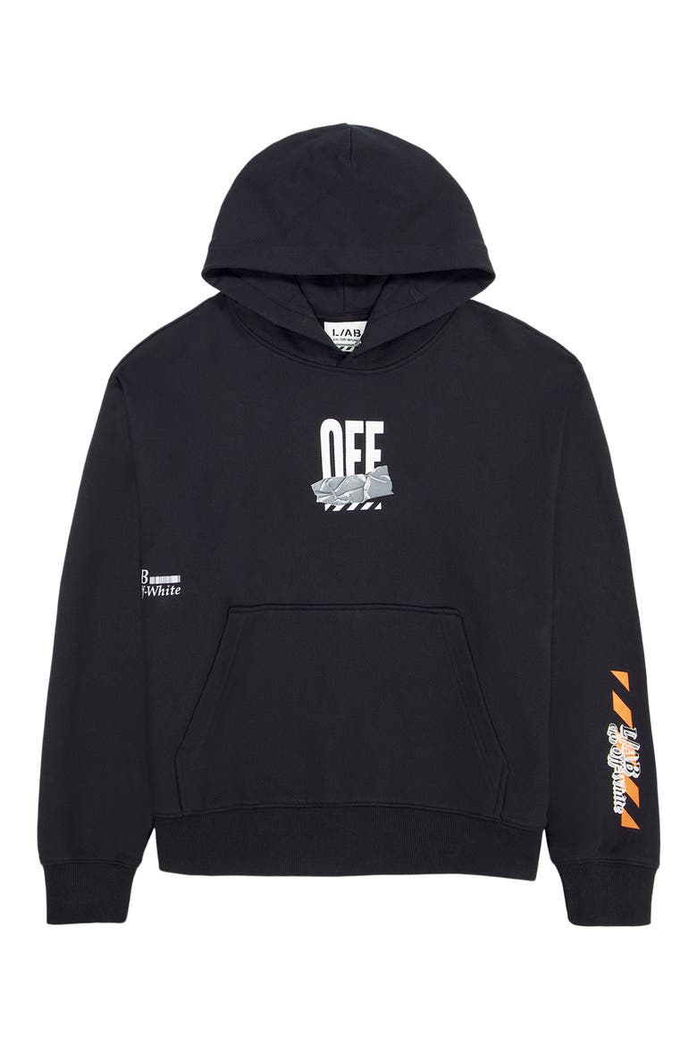 Off Active Duct Tape Hoodie, Alternate, color, BLACK