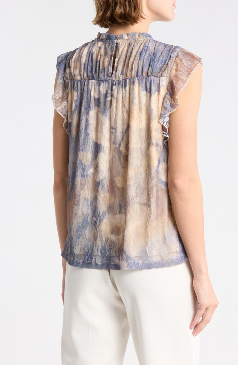 DR2 by Daniel Rainn Flutter Sleeve Lace Top, Alternate, color, Blue